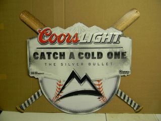 2015 Coors Light Baseball Beer Catch A Cold One Tin Sign Golden Colorado