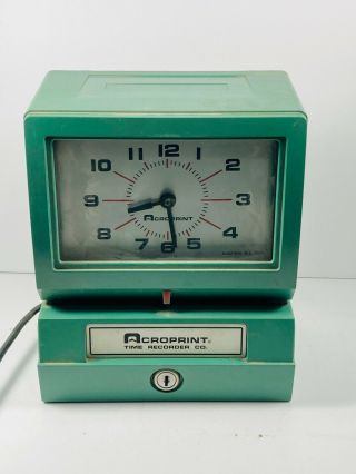 Vintage Acroprint 150nr4 Punch Time Clock Office Decor Clock No Keys
