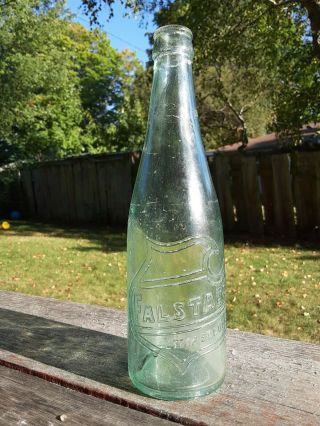Falstaff Lemp St.  Louis Preprohibition Emboss Aqua Glass Beer Bottle