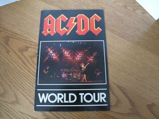 Vintage Ac/dc Concert Program Book Back In Black World Tour Hells Bell 1980 Rock