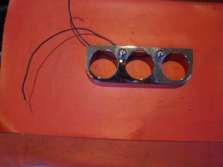 Vintage Usa Chrome Pot Metal 3 Gauge Panel Rat Rod Fed Gasser 2 Inch Sun Moon