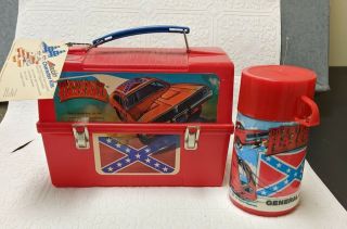 Vintage 1981 Dukes Of Hazzard Aladdin Lunch Box / Red / Plastic W/tags