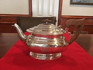Vintage Silverplate Teapot With Wooden Handle
