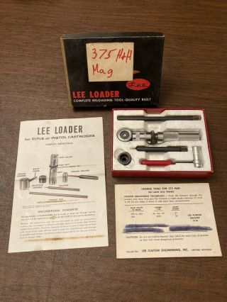 Vintage Lee Loader Reloading Kit For 375 H&h Magnum