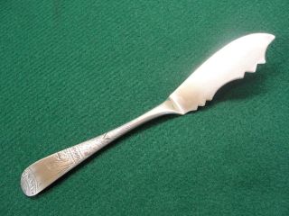 Coin Silver N.  G.  Wood & Son Boston,  Ma Butter Knife,  1880 - Swan On Handle
