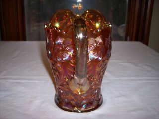 Vintage Imperial Carnival Glass Marigold Tiger Lily Water Pitcher & 2 Tumblers 3