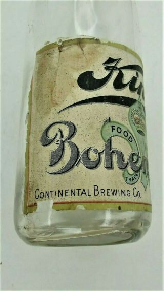 Pre Pro King ' s Bohemian Beer Bottle Continental Brewing Co Boston,  Mass 2