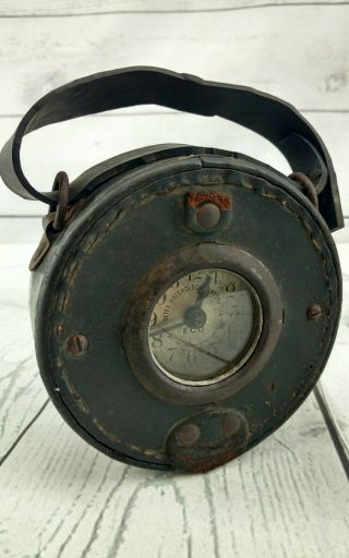 Vintage Detex Watchclock Watchman Clock With Leather Case