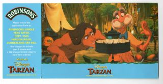 Tarzan Promo Postcard Disney Uk Robinsons Jungle Pens Main - In Offer Card