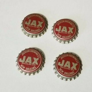 4 Vtg Jax Beer Cork Lined Bottle Cap Jackson Brewing Co Orleans,  La