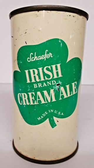 Vintage Schaefer Irish Brand Cream Ale Flat Top Beer Can (usbc 127 - 26) Albany,  Ny