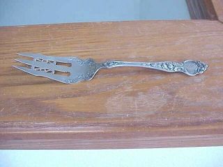 Antique 1904 R Wallace & Sons Rw&s Violet Sterling Silver Cold Meat Serving Fork