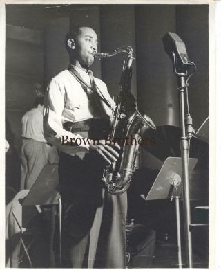 Vintage 1946 Don Byns On Saxophone Jazz Blues Photo By Irvin Glaser - Brown Bros
