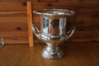 Vintage Eales 177 Italy Silver Plate Champagne Bucket Ice Bucket Planter handles 2