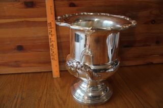 Vintage Eales 177 Italy Silver Plate Champagne Bucket Ice Bucket Planter handles 3