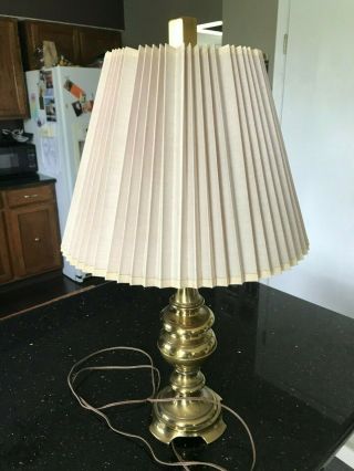 Vintage Stiffel Urn Brass Table Lamp 30 " Complete W/ Finial,  Shade & Ornate Base