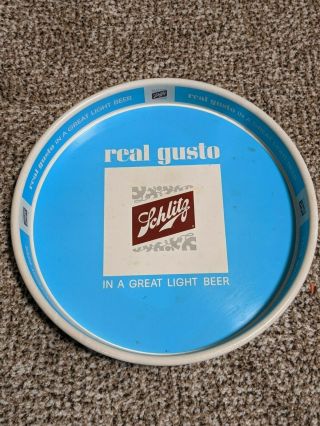 Schlitz Real Gusto Metal Beer Tray 1965 13 " Circle