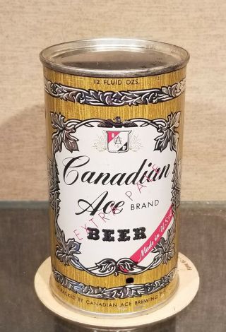 Use For Donor Lids 1955 Canadian Ace Steel Flat Top Beer Can Chicago Illinois