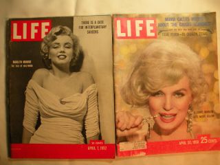 (2) Vintage Life Magazines April 7,  1952 Marilyn Monroe & April 20,  1959 / Look