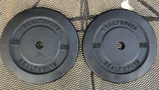 Vintage Healthways 25 Lb Cast Iron Weight Plates (50lbs Total)