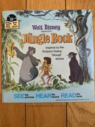 The Jungle Book Walt Disney See Hear Read Book And Record 1967