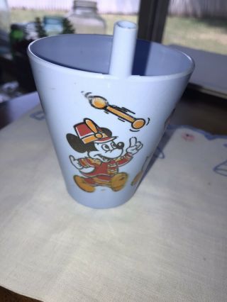 Vintage Disney On Parade Plastic Sippy Cup Mickey Pluto Donald 3 - 1/2 " Tall