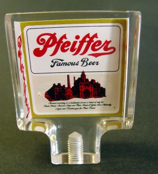 OLD BEER DISTRIBUTOR FRESH PFEIFFER BEER TAP HANDLE READY TO DISPLAY OR USE 3