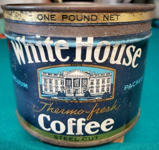 Vtg Advertising White House Coffee Tin Can Not Porcelain Sign