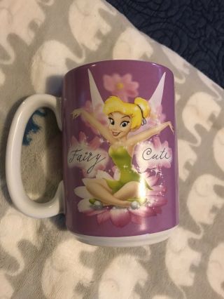 Disney Store Exclusive Tinker Bell Mug Cup Fairy Cute Authentic Purple