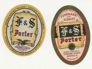 2 Dif F&s Brewing Porter Beer Labels Irtp 