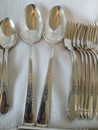 Wm.  Rogers and Son Gardenia Silverplate Flatware from 1941,  47 Piece Set 3