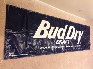 Bud Dry Draft Vinyl Banner 9 1/2 Ft X 3 Ft Man Cave College Dorm Tailgate 1991