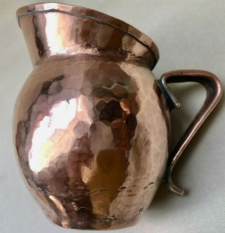 Antique French Hammered Copper Jug,  Handmade Retro Collectable Rustic Breweriana