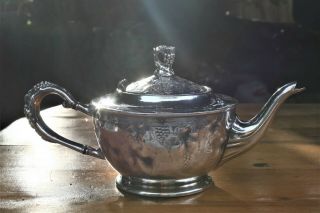 Vintage Bernard Rice & Sons Tea Pot Ep Britannia Metal Silver Plated