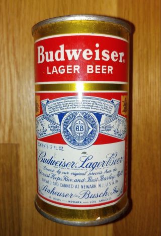 Vintage 1950s Budweiser Beer Can - Steel Punch - Top