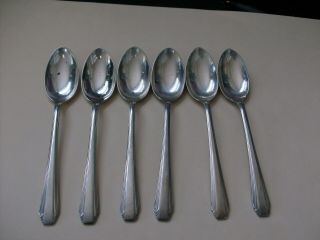 Set Of Six Sterling Silver Reed & Barton Stylist Pattern Demitasse Spoons