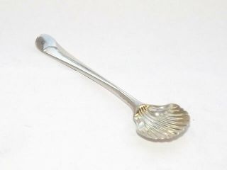 Antique 18th Century George Iii Solid Silver Sterling Salt Spoon London 1794