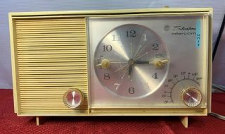 Vintage Silvertone Sears 3039 Vacuum Tube Am Clock Radio Intercom Unit Yt47