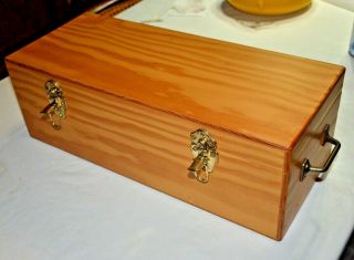 Vtg Hand Made,  Wooden Multifunctional Box Art Sewing Tool Large Storage Box