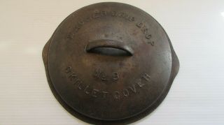 Vintage Wagner Drip Drop No.  8 Cast Iron Skillet Cover W/ Patent Marks B1068