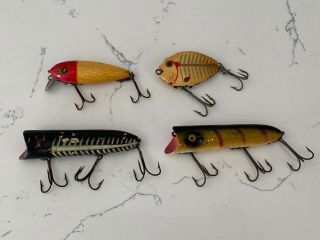 Group Of Vintage Heddon Fishing Lures Punkinseed River Runt Lucky 13’s