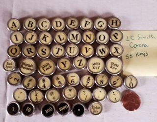 53 Vintage Lc Smith Corona Typewriter Keys - Jewelry Making,  Crafts - Flat Backs