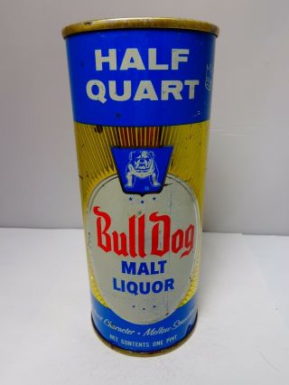 16oz.  Bull Dog Malt Liquor Straight Steel Pull Tab Beer Can 143 - 32 Maier Brg