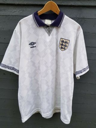England Italia 90 World Cup Football Shirt Vintage 100 Authentic Umbro L/xl