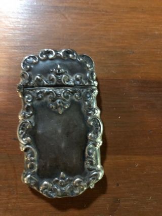 Antique Art Nouveau Sterling Silver Match Safe / Vesta Case Empire Art Silver
