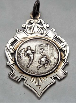 Antique Vintage 1931 Hallmarked Sterling Silver Football Fob Medal