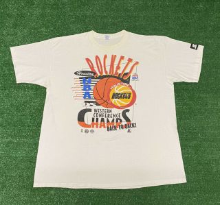 Vintage Starter Houston Rockets 1995 Nba World Champions Basketball Tee Shirt Xl