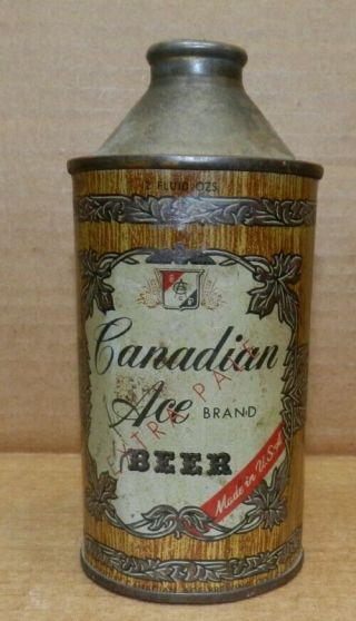 Canadian Ace Empty Cone Top Beer Can,  Canadian Ace Brewing Co.  Chicago,  Il