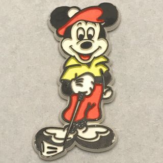 Vtg 1970s Walt Disney World Mickey Mouse Fridge Magnet/sticker Golfer Figurine