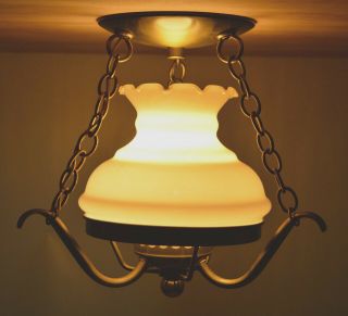 Vintage Hanging Parlor Light Ceiling Fixture Imperialites Hurricane Style Lamp 2